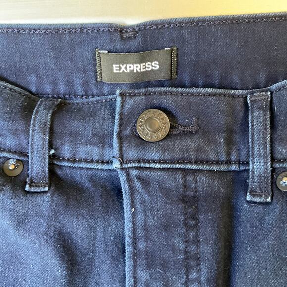 Express Women Skinny Jeans size 10S Dark Blue High Rise Stretch Boot Cut - Picture 11 of 12